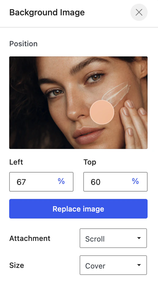 Blocksify background image position, attachment, and size controls