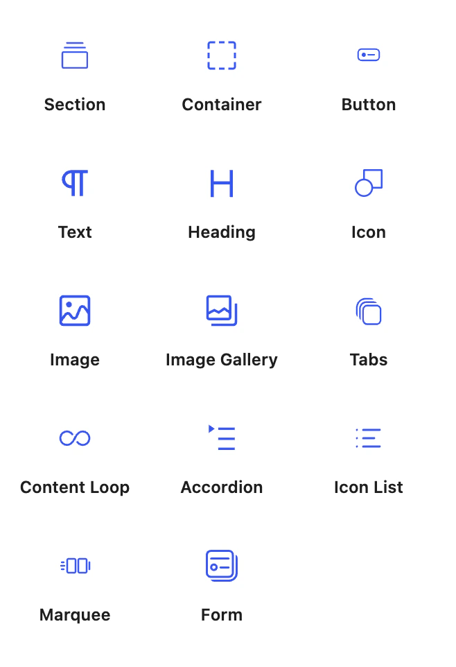 Blocksify block library with Section, Container, Button, Content Loop, Form, and other native editor blocks