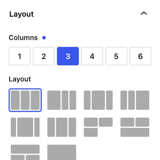 Blocksify Section layout controls for responsive columns and layout variants