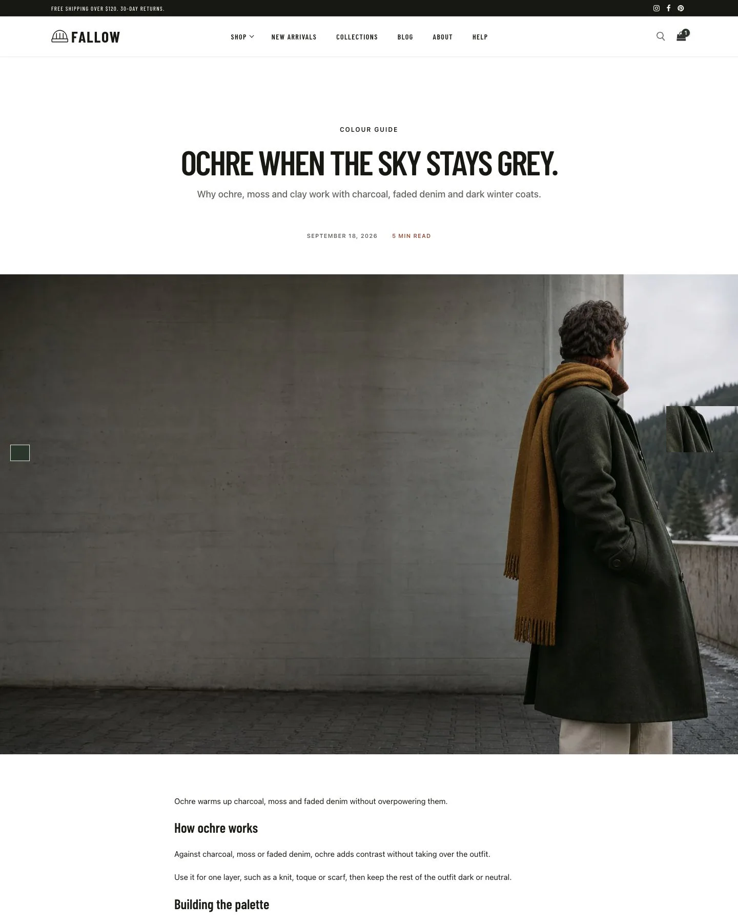 Fallow clothing journal article page preview