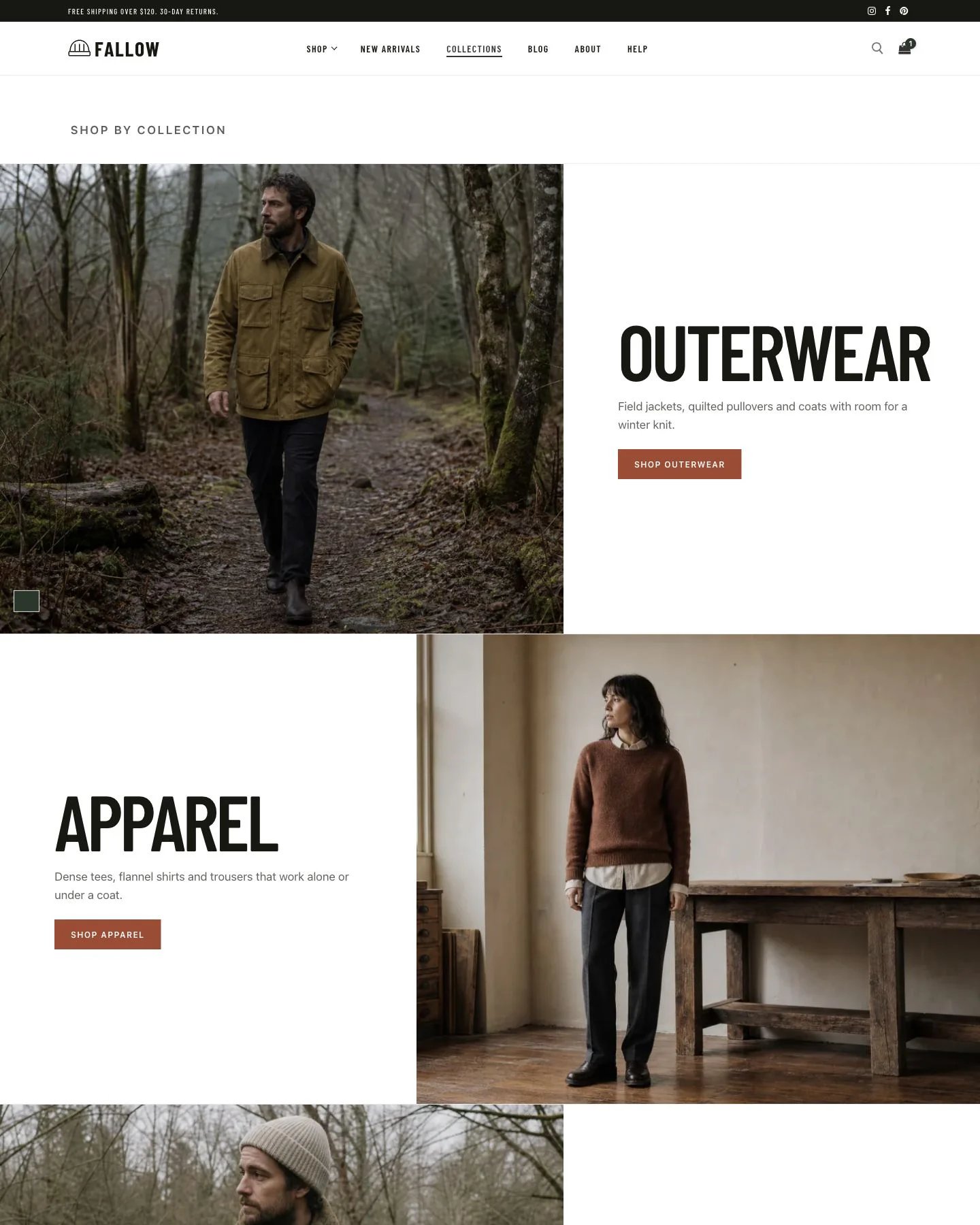 Fallow fashion collections page preview