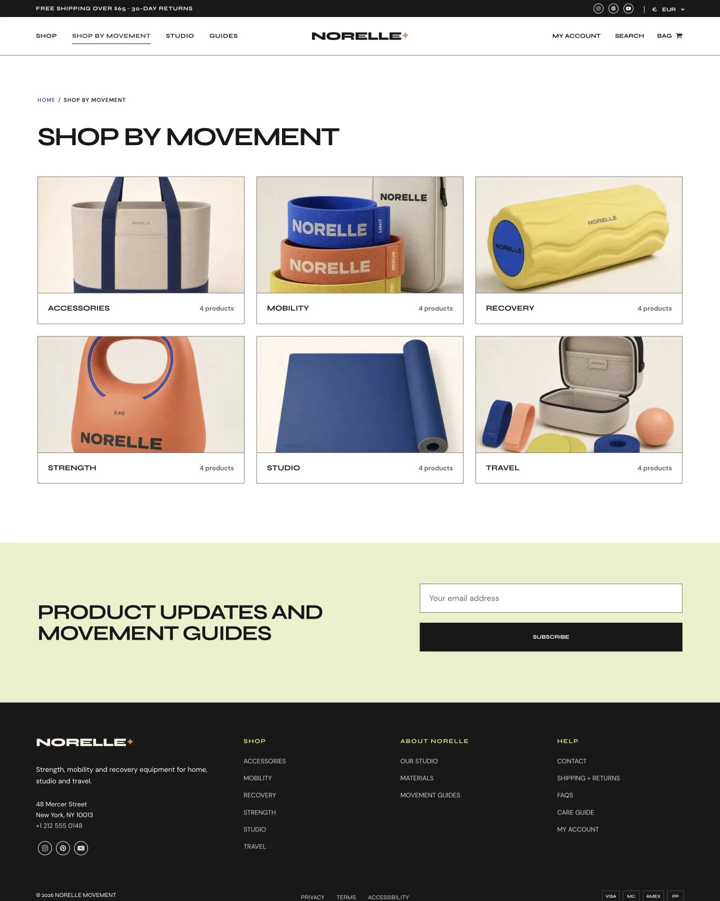 Norelle shop by movement page preview