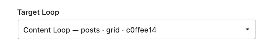 The Loop Filter settings show a Connected status and a Target Loop control identifying the property grid by its layout and block ID.