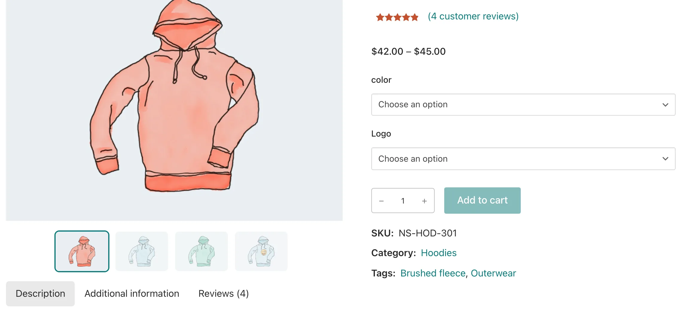 The storefront shows a product star rating with a linked customer-review count that leads to the Reviews section.