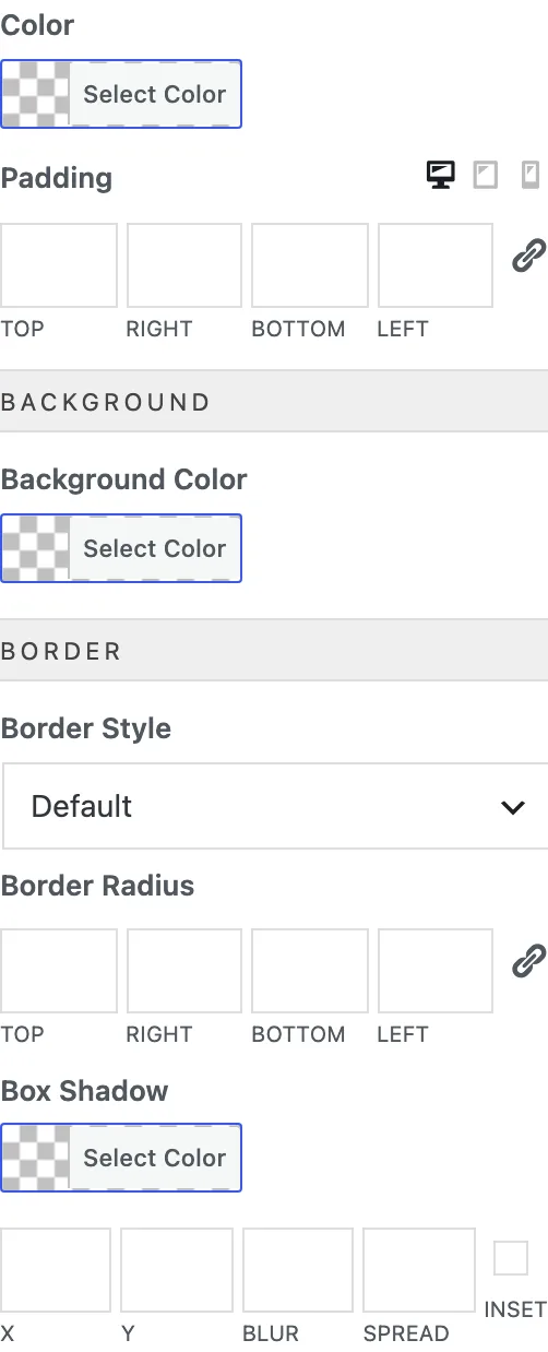 The Button Styling controls show normal and hover states for text color, background, border, radius, shadow, and padding.