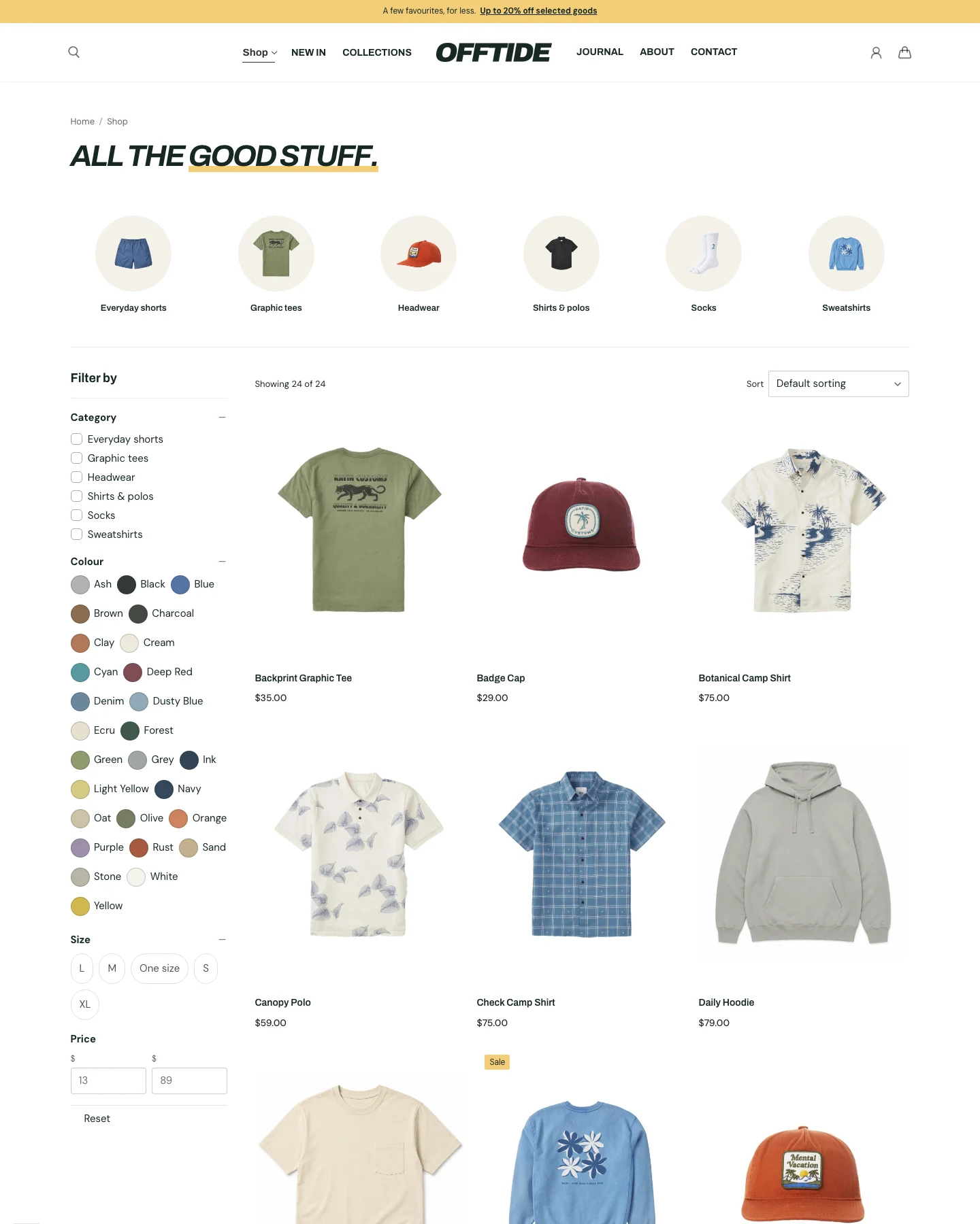 Shop page preview for OFFTIDE