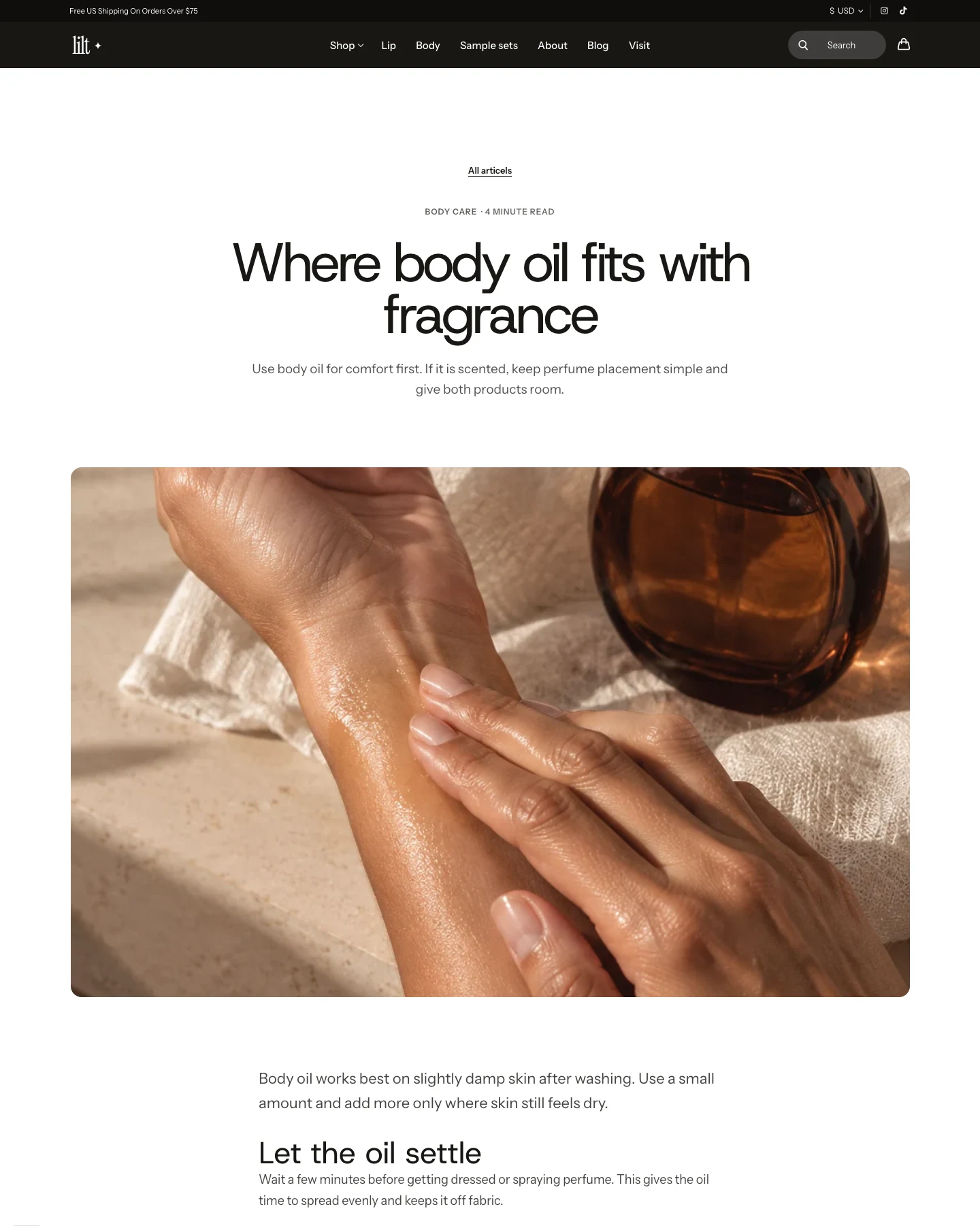 Single Post page preview for Lilt